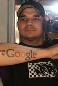mkono udzangokhala ndi tattoo ya zilembo za Google English
