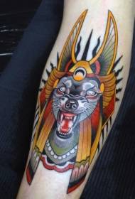 νέο σχολείο χρώμα αιγυπτιακή τατουάζ σκυλί πρότυπο