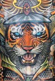 Japonski tradicionalni barvni tiger tatoo vzorec tatoo