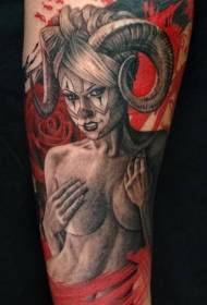 Modello di tatuaggio strega sexy stile messicano di tradizione