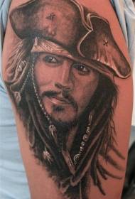 modello di tatuaggio realistico ritratto di pirata