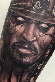 Black Grey Devil Jacks Polo Portrait Arm Tattoo Pattern