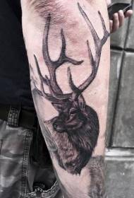 arm realistic color deer tattoo pattern