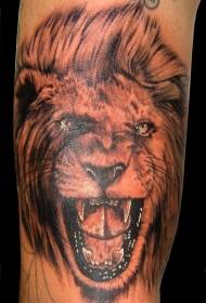 狮子怒吼纹身图案