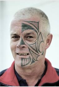 male face black celtic totem tattoo pattern
