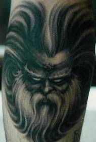 Skandināvu ļaunā sejas tetovējuma modelis