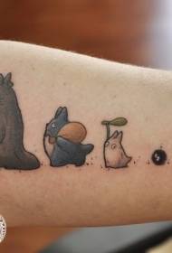 söpö väri sarjakuva totoro pieni briketit tatuointi malli