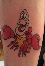 mielenkiintoinen Sebastian hummeri sarjakuva tatuointi malli