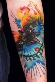 csodálatos akvarell stílusú pillangó tetoválás minta