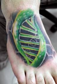 sırtında çok güzel boyalı DNA dövme deseni