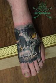 Modello di tatuaggio realistico taro sul collo del piede