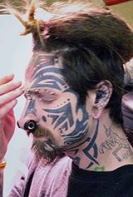 Männer Gesiicht Stammstil Tattoo Muster