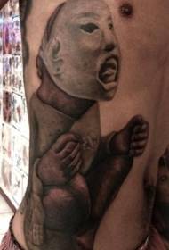 duav rov qab sab dub ntoo tshauv creepy tus pej thuam tattoo qauv