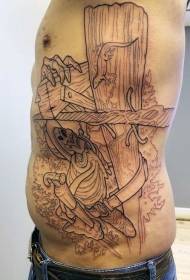 pinggang garis corak tatu kekuda mudah