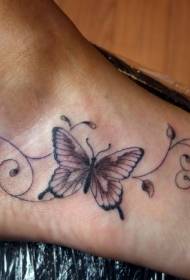 Csecsemő pillangó és szőlő tetoválás minta