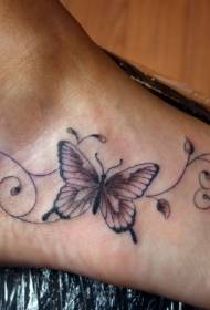 Modello di tatuaggio infantile farfalla e vite