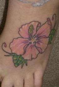 wreef roze hibiscus tattoo patroon