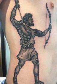 ʻaoʻao ʻĀpana kahiko old Sagittarius portrait tattoo pattern