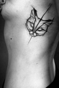 motivo a tatuaggio a costine mini linea nera a coste laterali