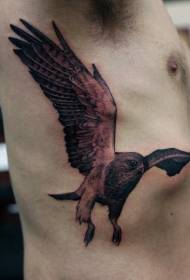 nervures latérales superbe motif de tatouage aigle gris noir