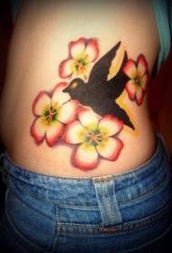fáinleog dath waist agus patrún tattoo bláthanna