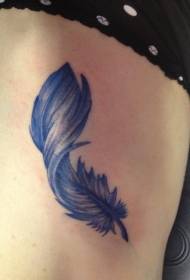 patró de tatuatge de ploma blau valent