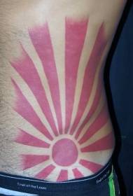 тараптагылардын кабыргасы Азия Чыгыш Style Pink Sun Ray тату Үлгү