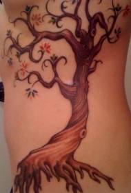 Coaste laterale frumos model mic tatuaj copac flori