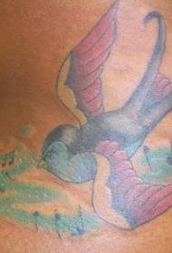 vidukļa krāsa krāsains bezdelīgas tetovējuma raksts