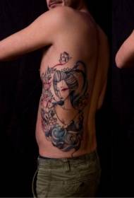 unuhi ka ʻaoʻao hema Japanese Japanese geisha and pattern tattoo pattern