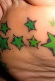 kolor tatuażu świeży pięcioramienny wzór tatuażu gwiazdy