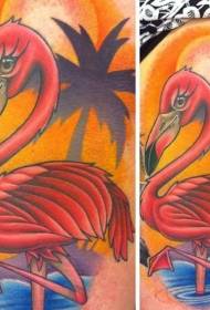 boja ramena stara škola flamingo uzorak tetovaža