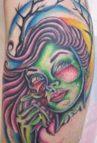 Ipateni yobuso be tattoo ye-zombie