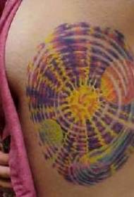 Bauchfaarf Raumelement Tattoo Muster