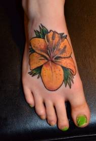 female instep Colorful Lily Tattoo Pattern