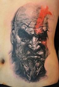 modello di tatuaggio ritratto dell'addome incredibile colore