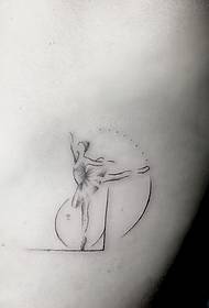 sānu ribas mazs svaiga punkta dzeloņa dejotāja tetovējums
