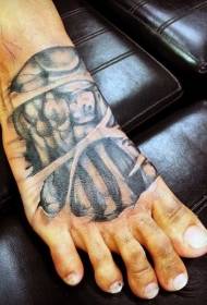 collo del piede design originale realistico piccolo scheletro tatuaggio immagine