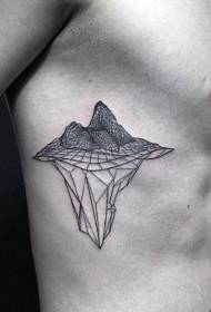 costela lateral geometria preto montanha tatuagem padrão