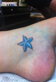 Boka aranyos kék kis tengeri csillag tetoválás mintával