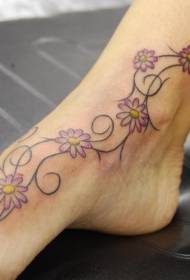 женская татуировка Intep цветная веточка фигурная цветок