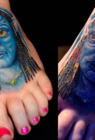 Colore del collo del piede scintillante Avatar Tattoo Pattern