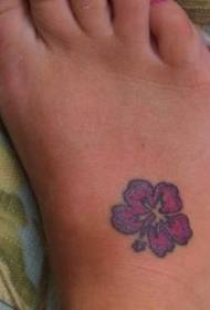 modello del tatuaggio del fiore del ibisco di colore del collo del piede femminile