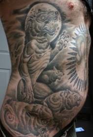patrún tattoo ribín taobh dubh agus bán clasaiceach agus grúpa mac tíre