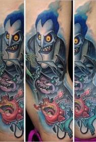 bočno rebro ilustracija stil boja crtani monster tetovaža uzorak