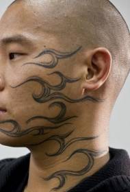 muško lice vrat plemenski vjetar plamen tetovaža uzorak