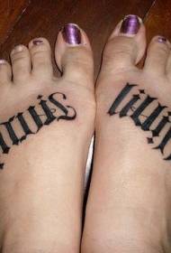 collo del piede nero stile fiore lettera tatuaggio modello