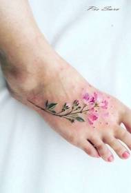 realistyske swiete kleur tûken blommen instep tattoo patroan