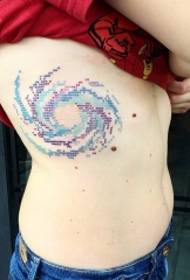 pretty cross stitch side rib tattoo pattern