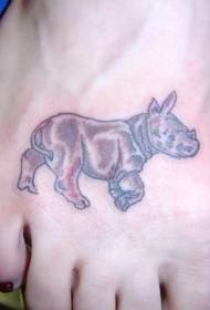 instep pieni söpö sarvikuono-tatuointikuvio